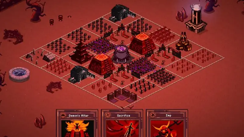9 Kings kingdom grid in the middle years with buildings and towers across the map