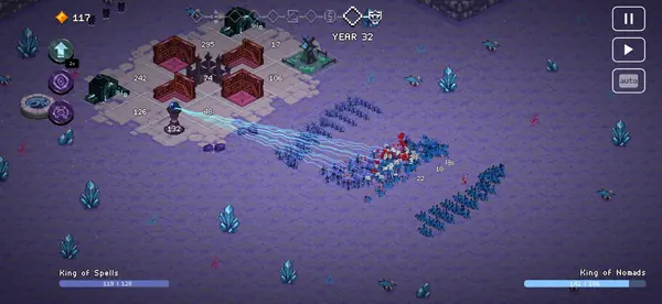 9 Kings mobile battle between the King of Spells and the King of Nomads